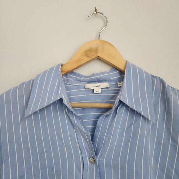 Vince Blue Striped Button-Down Shirt | Size L - Picture 4 of 10